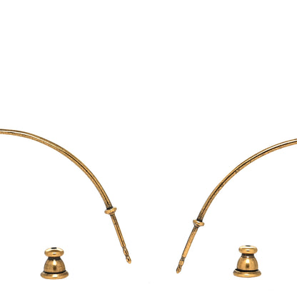 Christian Dior Metal Crystal J'Adior Hoop Earrings Aged Gold 3 of 4