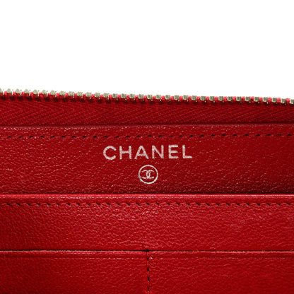 Chanel Sheepskin Quilted Mademoiselle Vintage Zip Around Wallet Dark Pink 7 of 8
