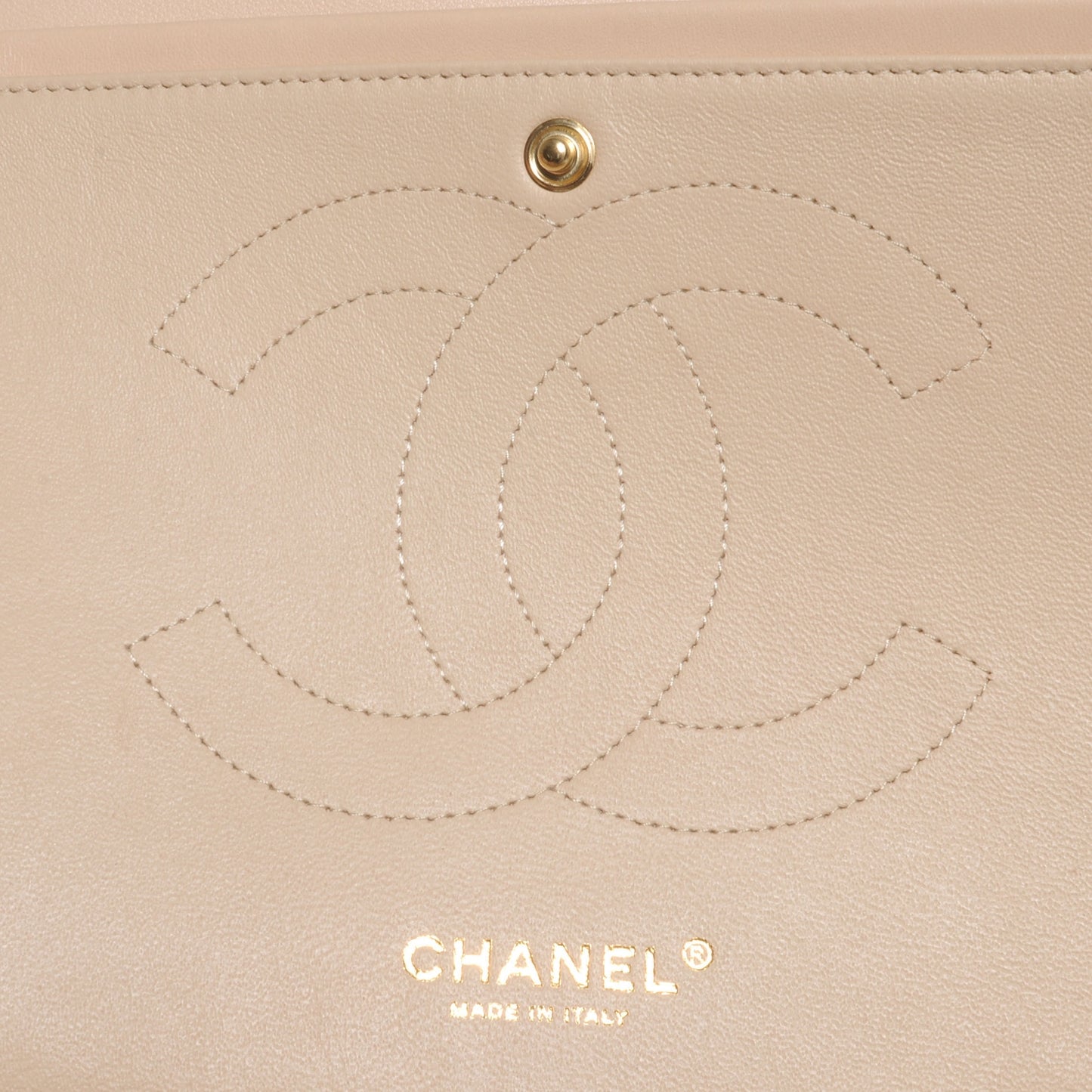 Lambskin Jumbo Double Flap Beige Clair