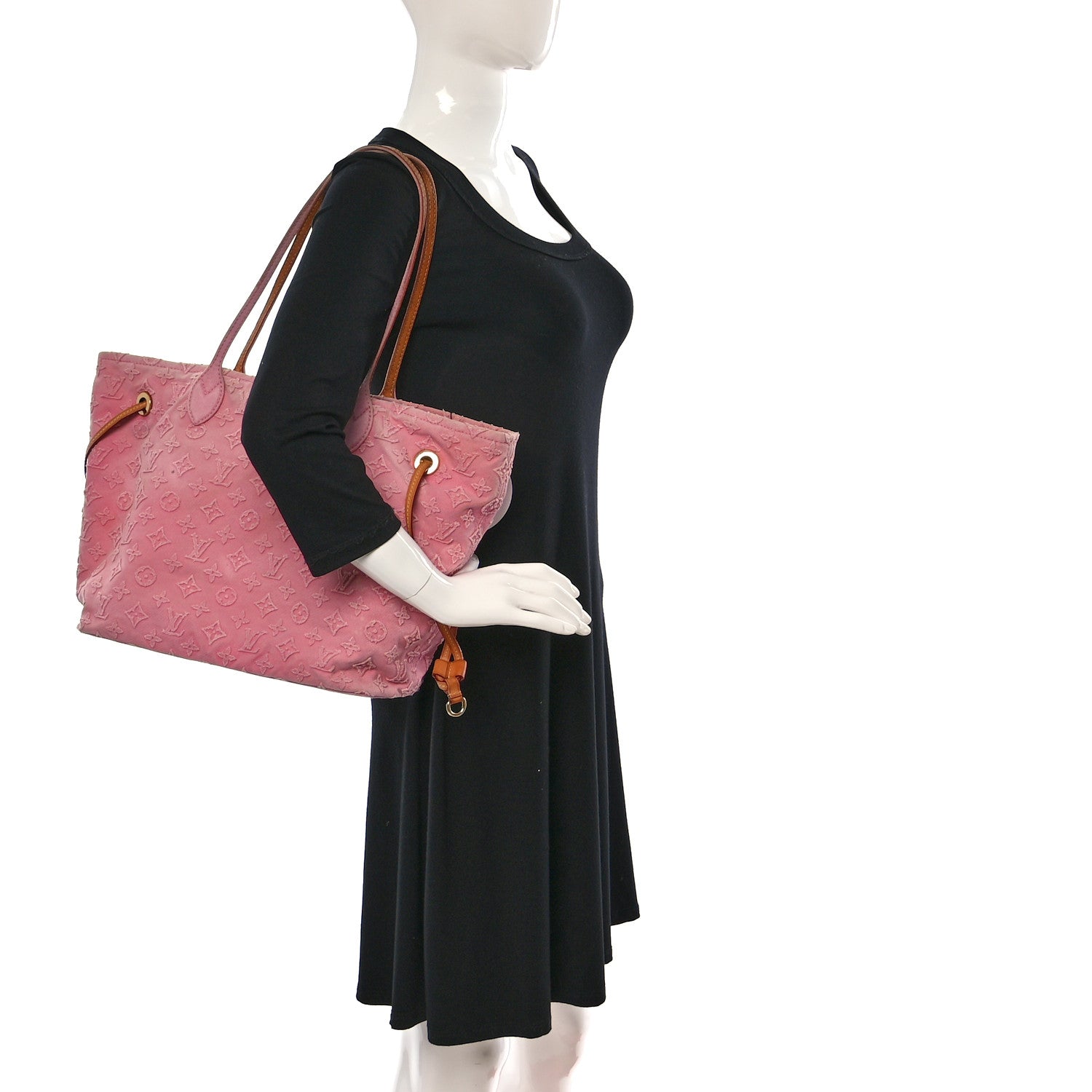 Louis Vuitton Monogram Denim Neverfull MM Rose 2 of 17