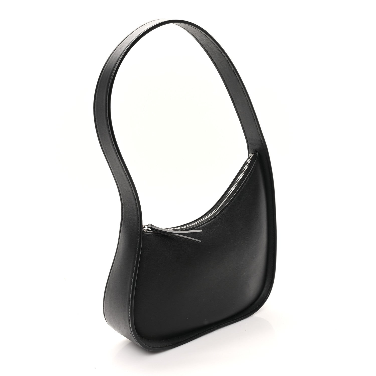 The Row Smooth Calfskin Half Moon Shoulder Bag Black 3 of 9
