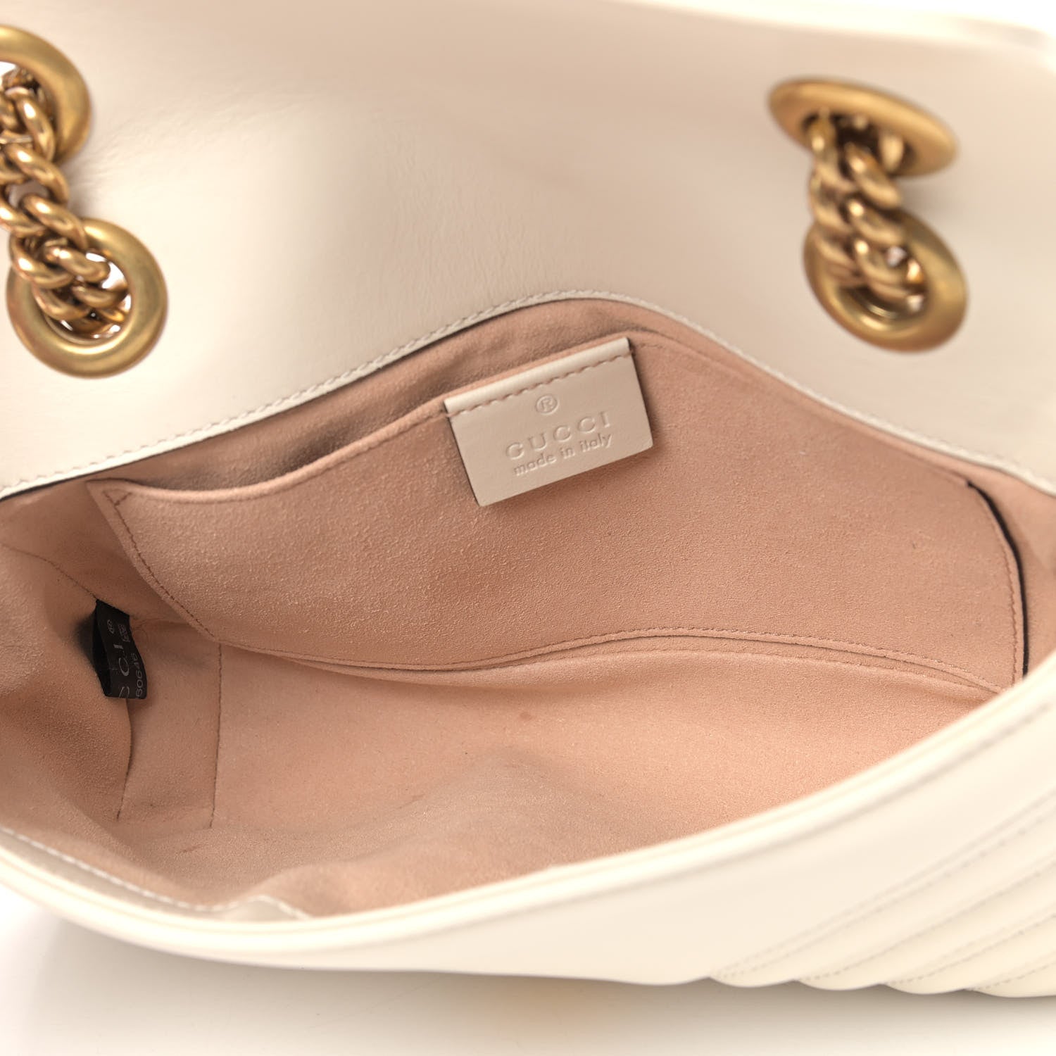 Gucci Calfskin Matelasse Mini GG Marmont Shoulder Bag White 5 of 9