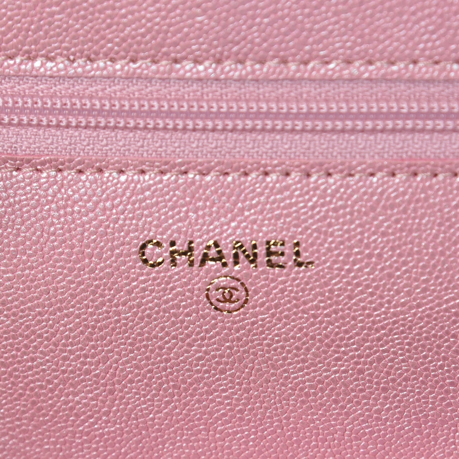 Chanel Iridescent Caviar Quilted Wallet on Chain WOC Rose Pink 6 of 10