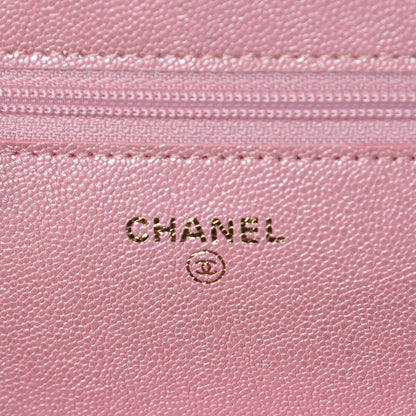 Chanel Iridescent Caviar Quilted Wallet on Chain WOC Rose Pink 6 of 10