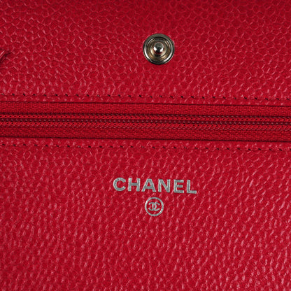 Chanel Caviar Quilted Wallet On Chain WOC Dark Pink 5 of 8