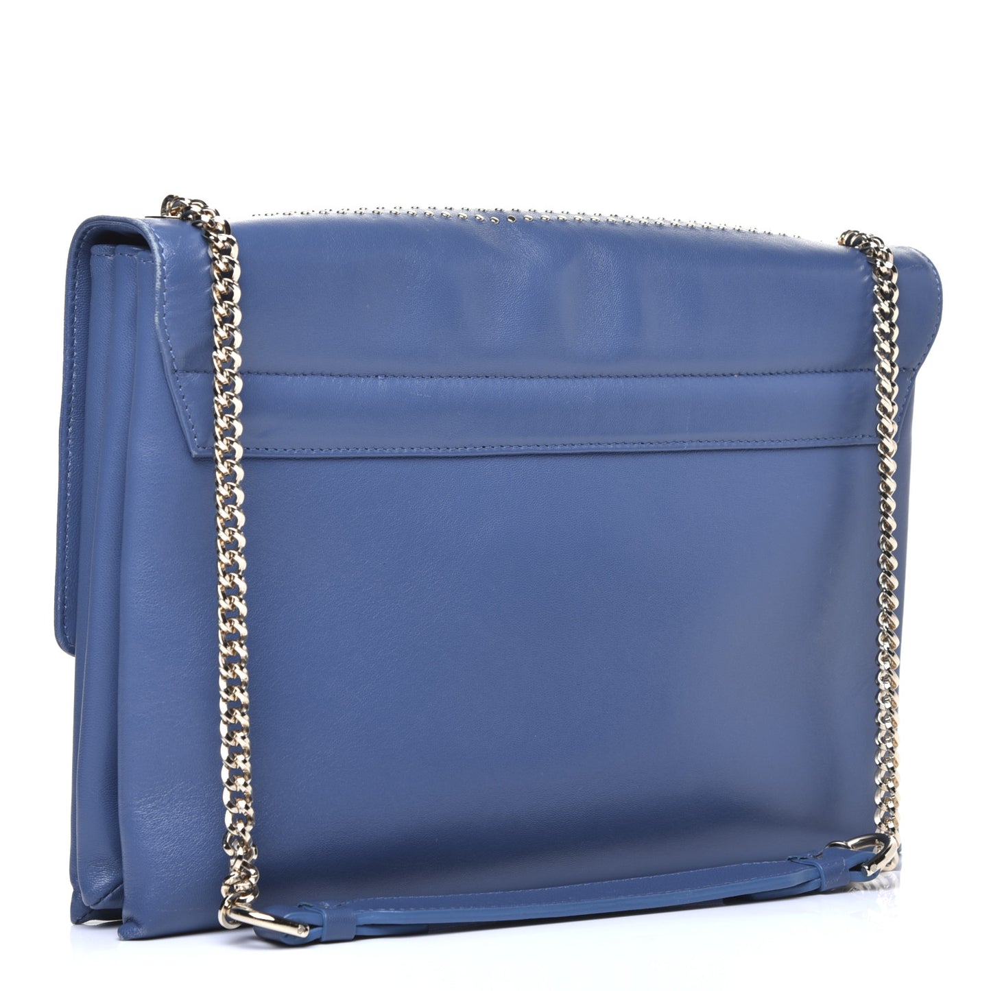 Lambskin Studded Medium Sugar Flap Shoulder Bag Blue
