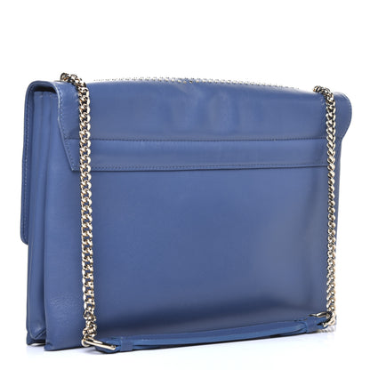 Lanvin Lambskin Studded Medium Sugar Flap Shoulder Bag Blue 3 of 10