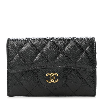 Chanel Caviar Quilted Flap Card Holder Wallet Black 1 of 4