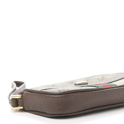 Gucci GG Supreme Monogram Ophidia Phone Case Wristlet Brown 8 of 10