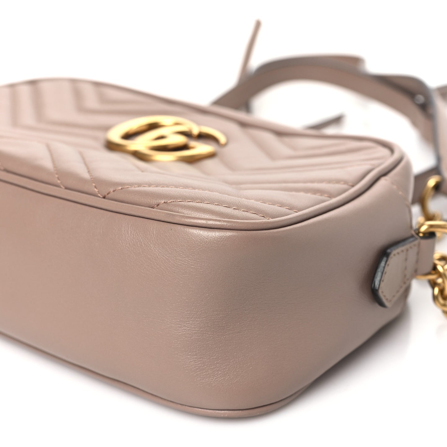 Calfskin Matelasse Small GG Marmont Chain Shoulder Bag Porcelain Rose