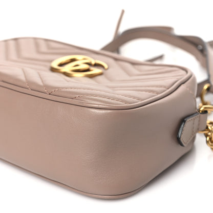Gucci Calfskin Matelasse Small GG Marmont Chain Shoulder Bag Porcelain Rose 10 of 10
