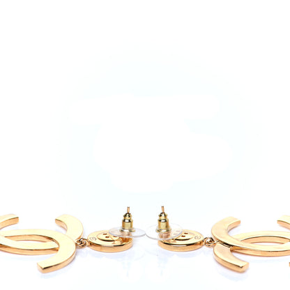 Chanel Metal Large Paris Button Earrings Gold 3 of 4