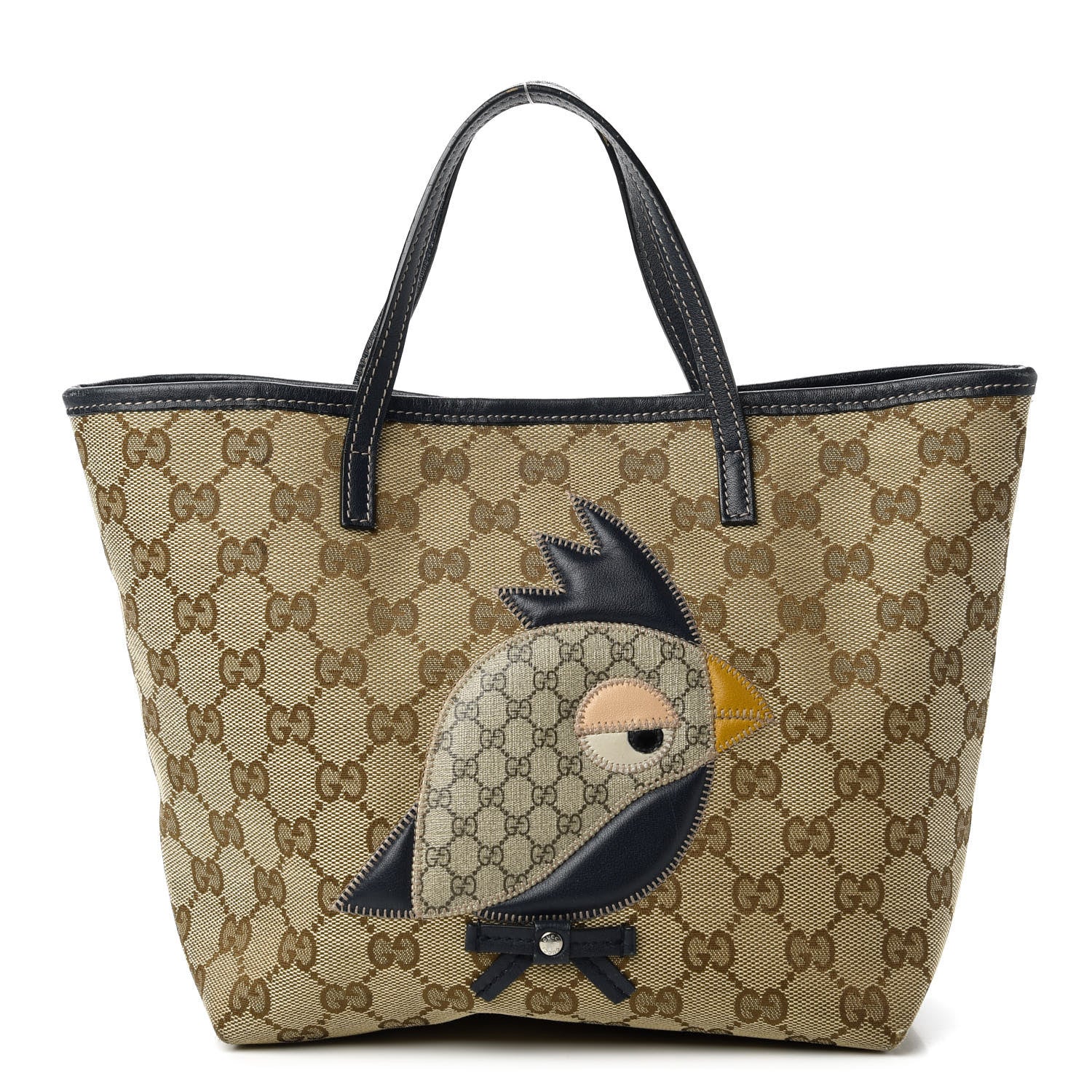 Gucci GG Monogram Childrens Mini Zoo Bird Tote Navy 1 of 11