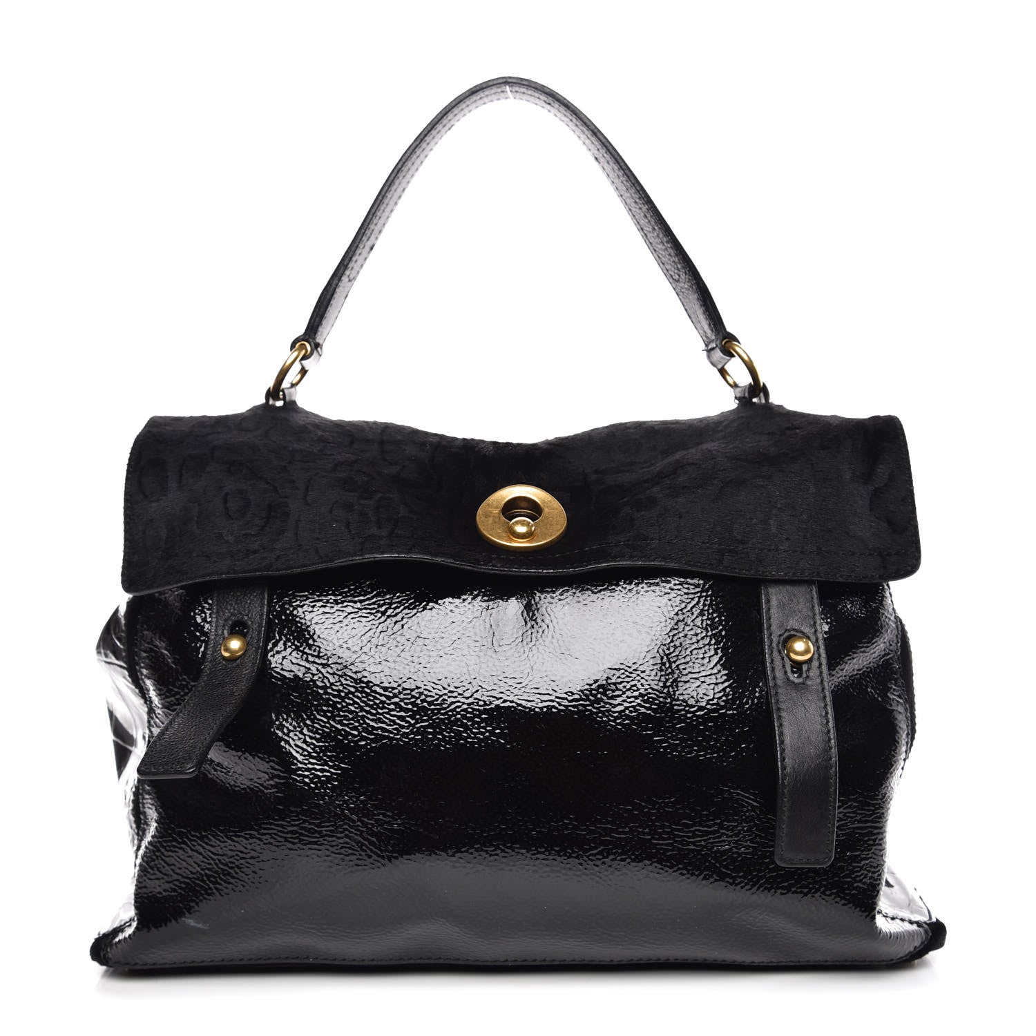 Saint Laurent Pony Hair Patent Large Muse Two Black 1 of 11