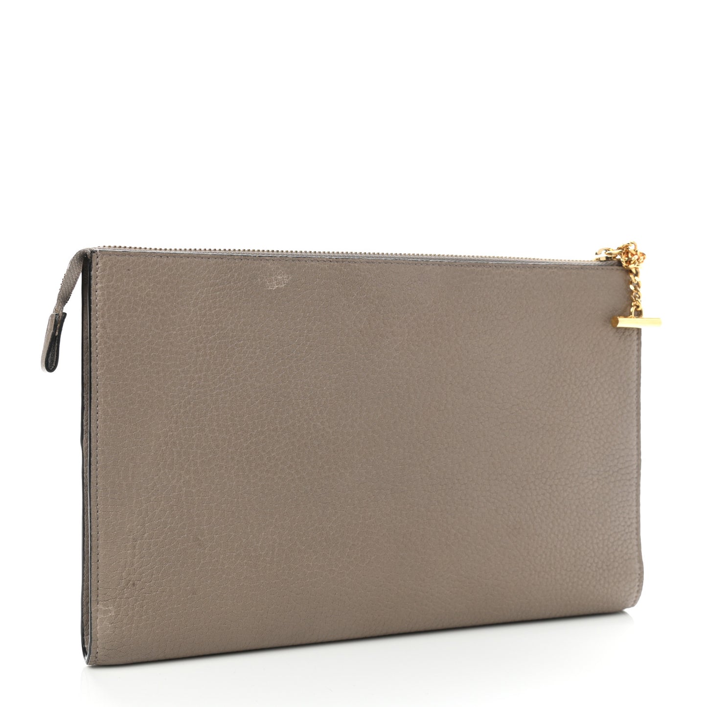 Grained Calfskin Joe Clutch Motty Grey
