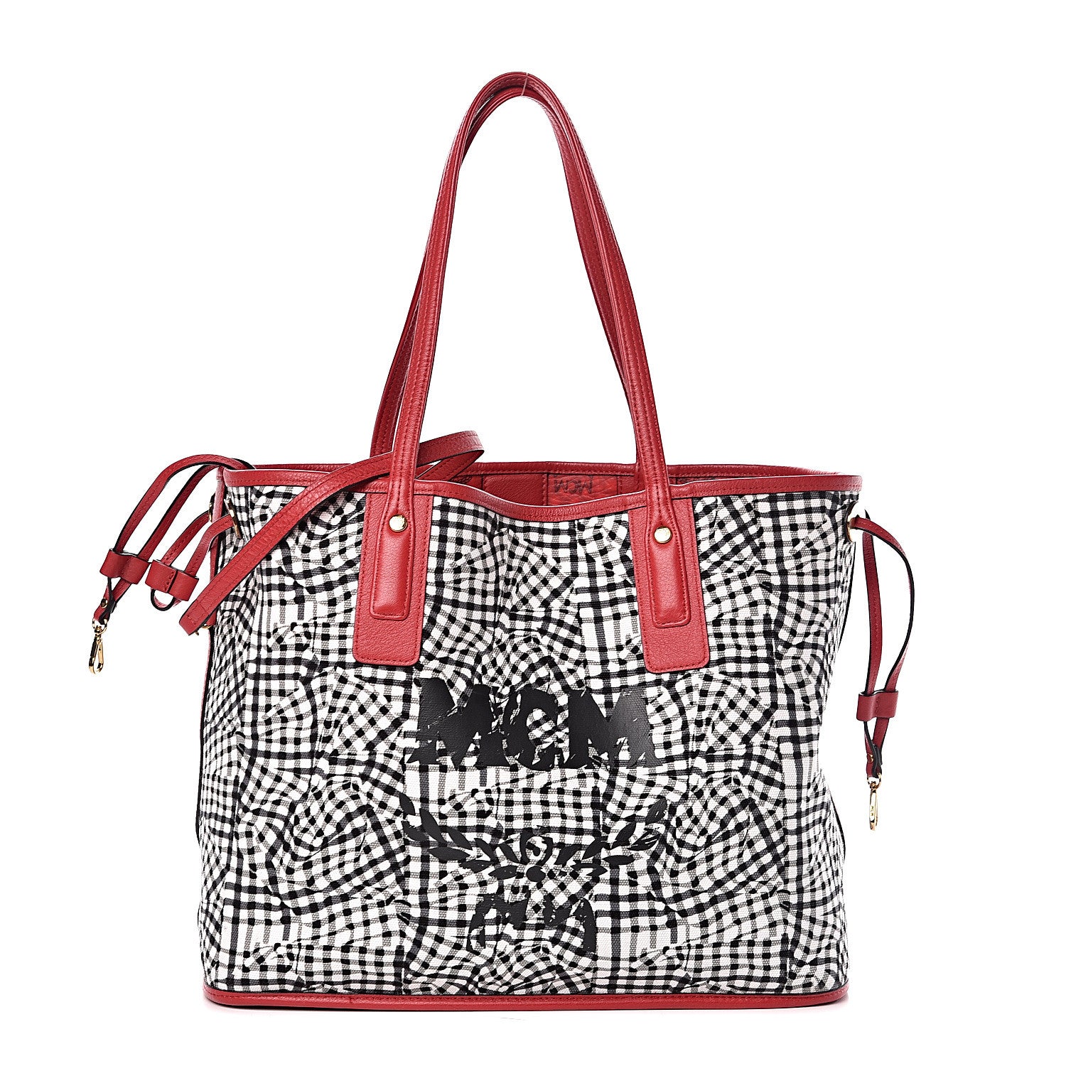 MCM Visetos Medium Liz Reversible Shopper Tote Ruby Red 6 of 17
