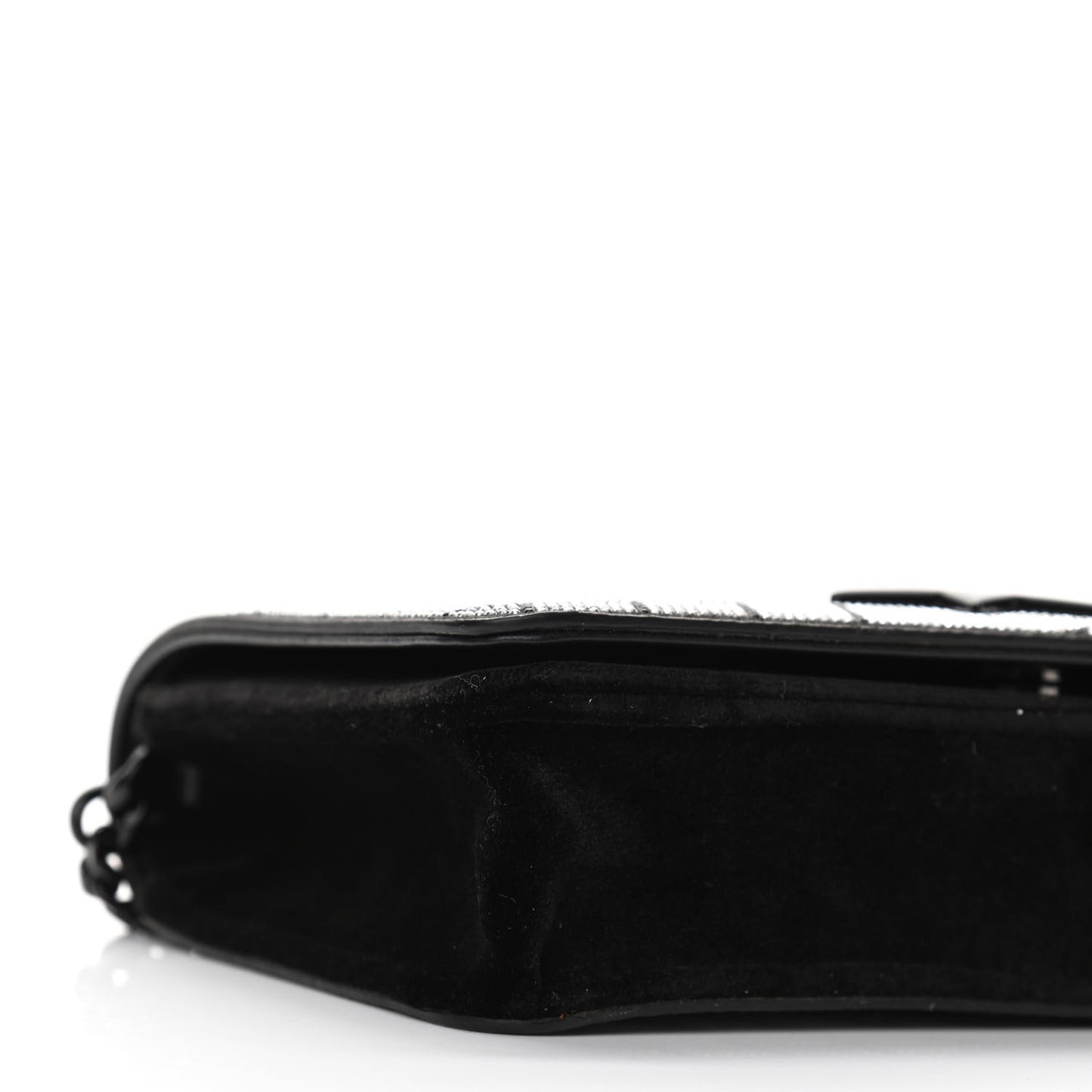 Velvet Crystal Star Crossbody Bag Black