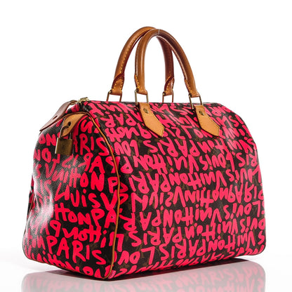 Louis Vuitton Monogram Graffiti Speedy 30 Fuchsia 3 of 7