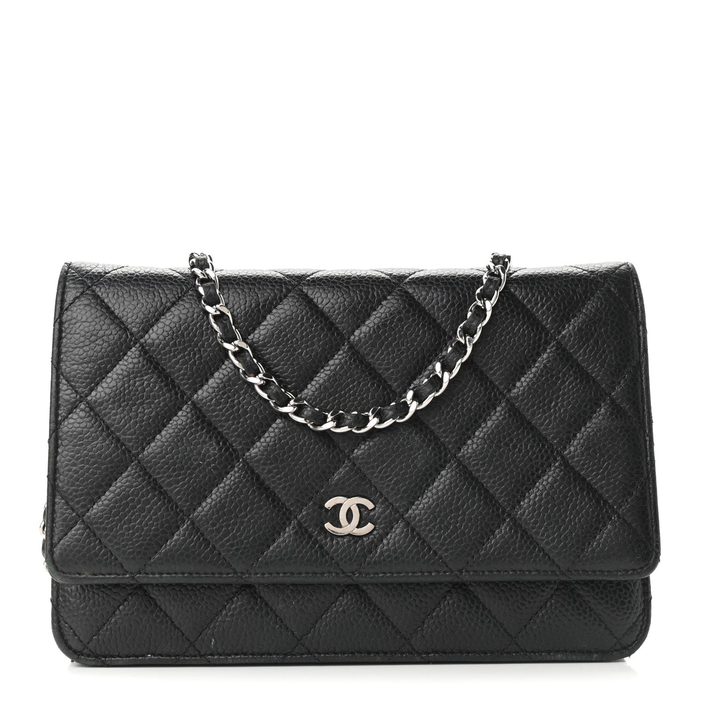 Caviar Quilted Wallet On Chain WOC Black