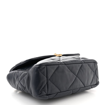 Chanel Lambskin Quilted Large Chanel 19 Flap Navy Blue 4 of 10