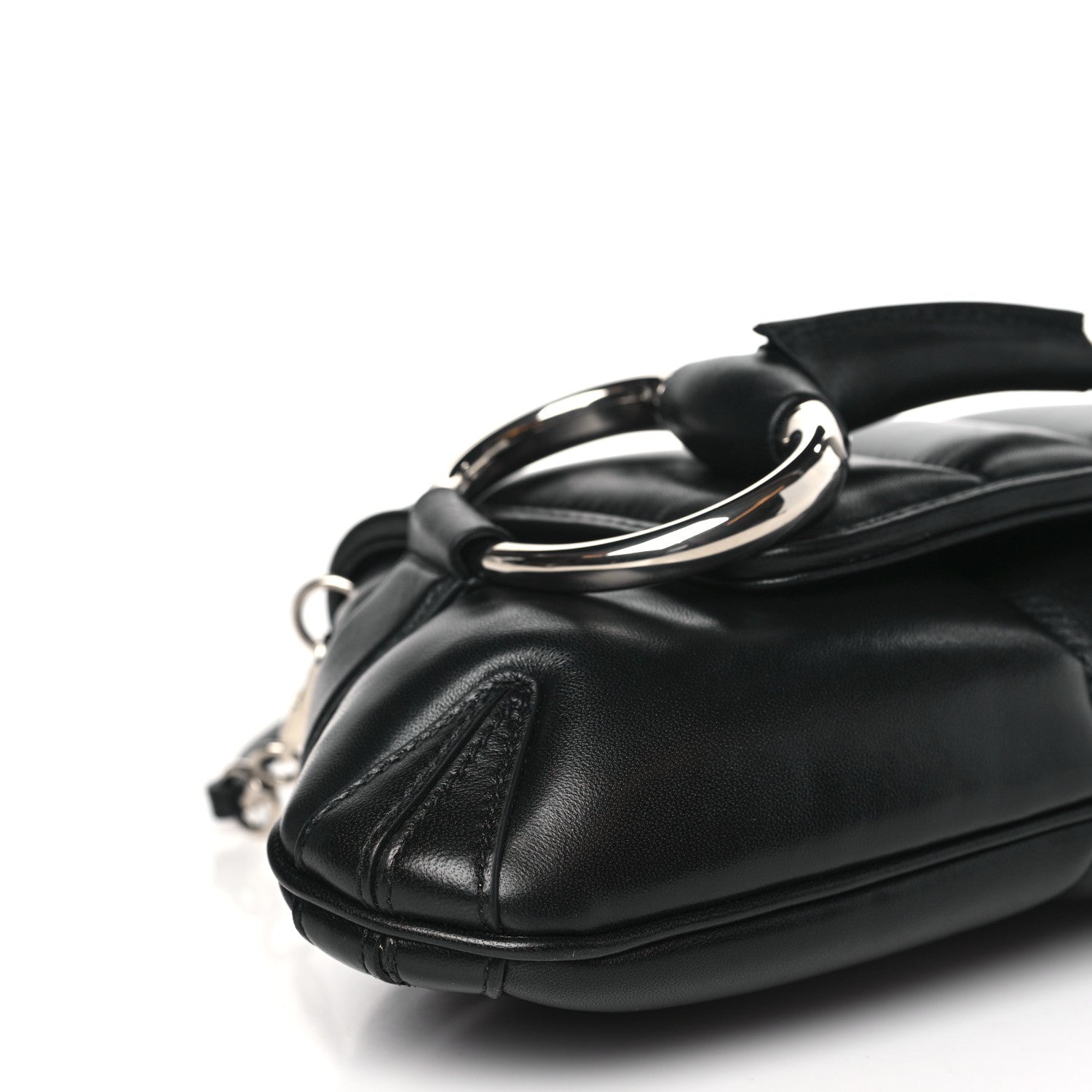 Gucci Nappa Vertical Matelasse Medium Maxi Horsebit Chain Shoulder Bag Black 7 of 8