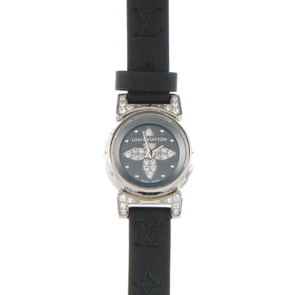 Louis Vuitton Stainless Steel Douceur Diamond 18mm Tambour Bijou Quartz Watch Grey 1 of 10