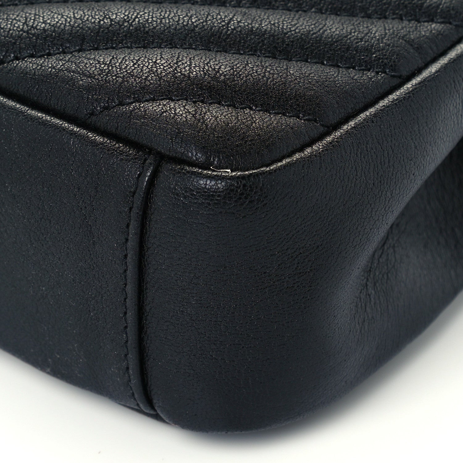 Saint Laurent Sheepskin Matelasse Chevron Monogram Medium College Bag Black 11 of 11