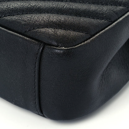 Saint Laurent Sheepskin Matelasse Chevron Monogram Medium College Bag Black 11 of 11