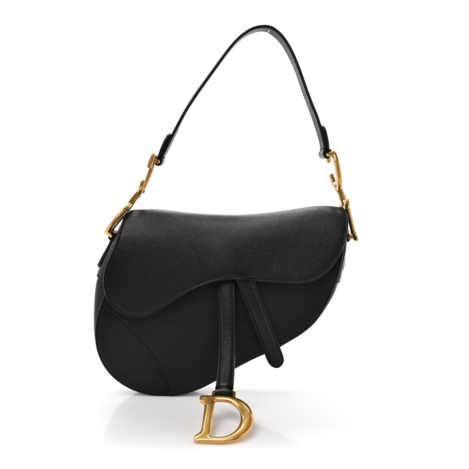 Christian Dior Grained Calfskin Saddle Bag Black 1 of 10