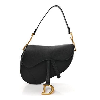 Christian Dior Grained Calfskin Saddle Bag Black 1 of 10