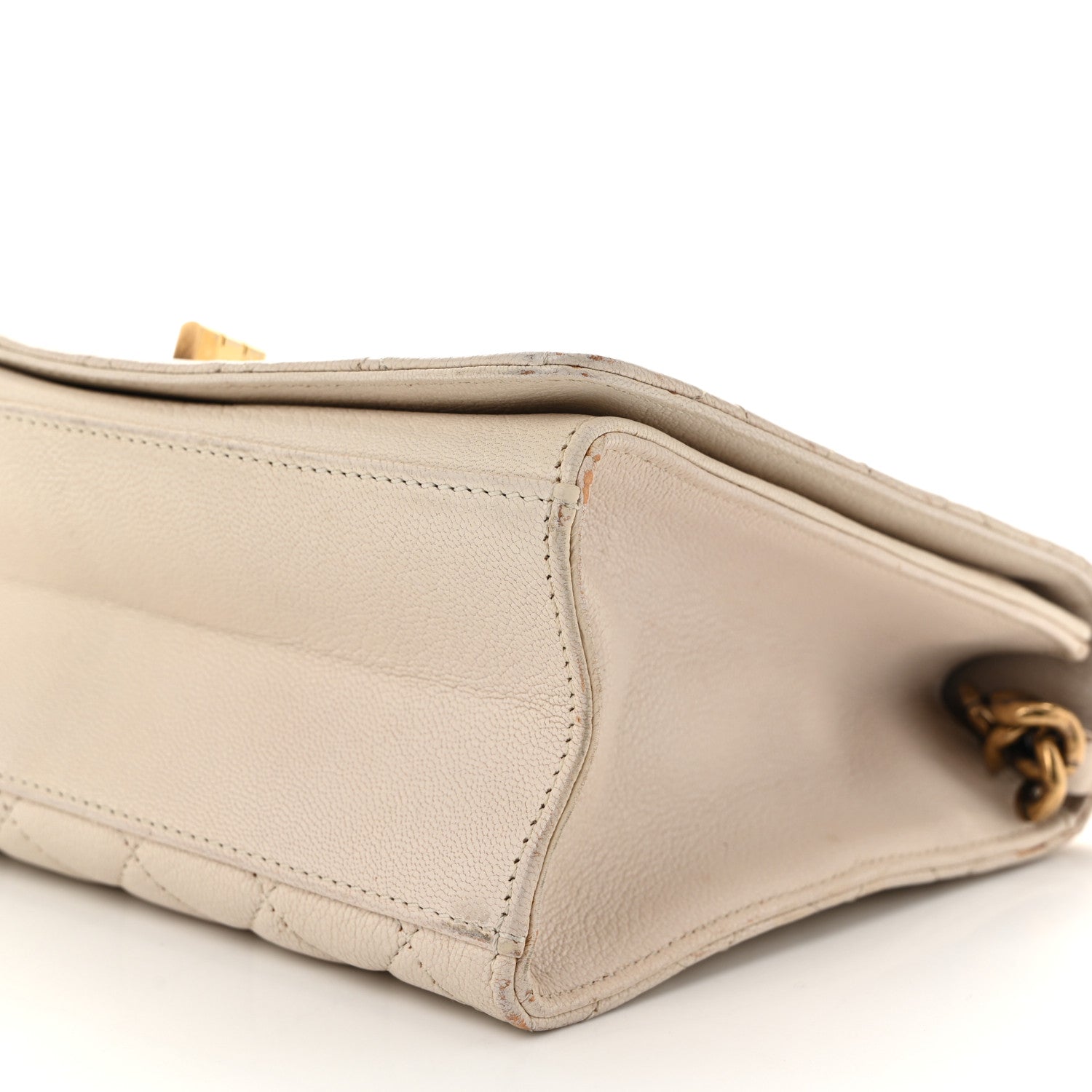 Chanel Goatskin Quilted Large Rita Top Handle Flap Beige 10 of 14