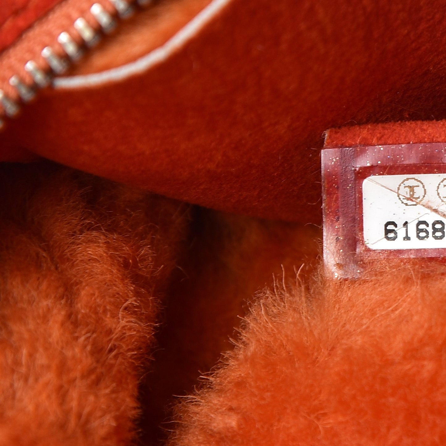 Suede Shearling Fur Shoulder Bag Orange