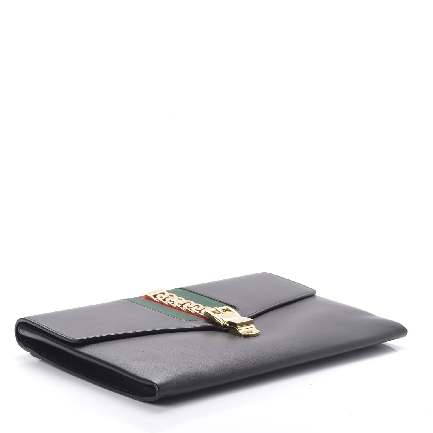 Gucci Calfskin Maxi Sylvie Clutch Black 4 of 10