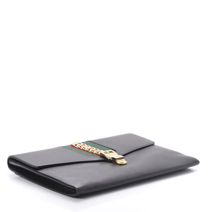Gucci Calfskin Maxi Sylvie Clutch Black 4 of 10