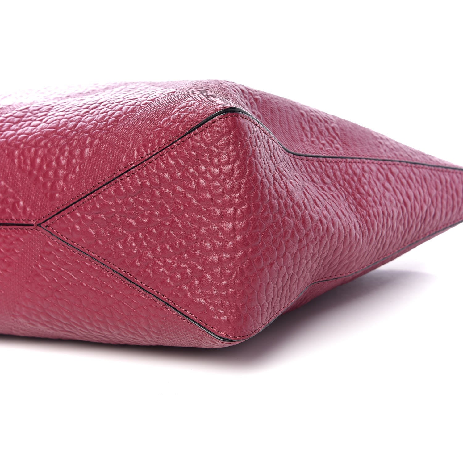 Burberry Heritage Grain Check Embossed Medium Dewsbury Tote Dark Plum 9 of 10