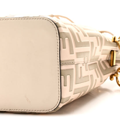 Fendi Vitello Liberty F is Fendi Bi-Color FF 1974 Embossed Mini Mon Tresor Bucket Bag Camelia Mandorlo 10 of 10