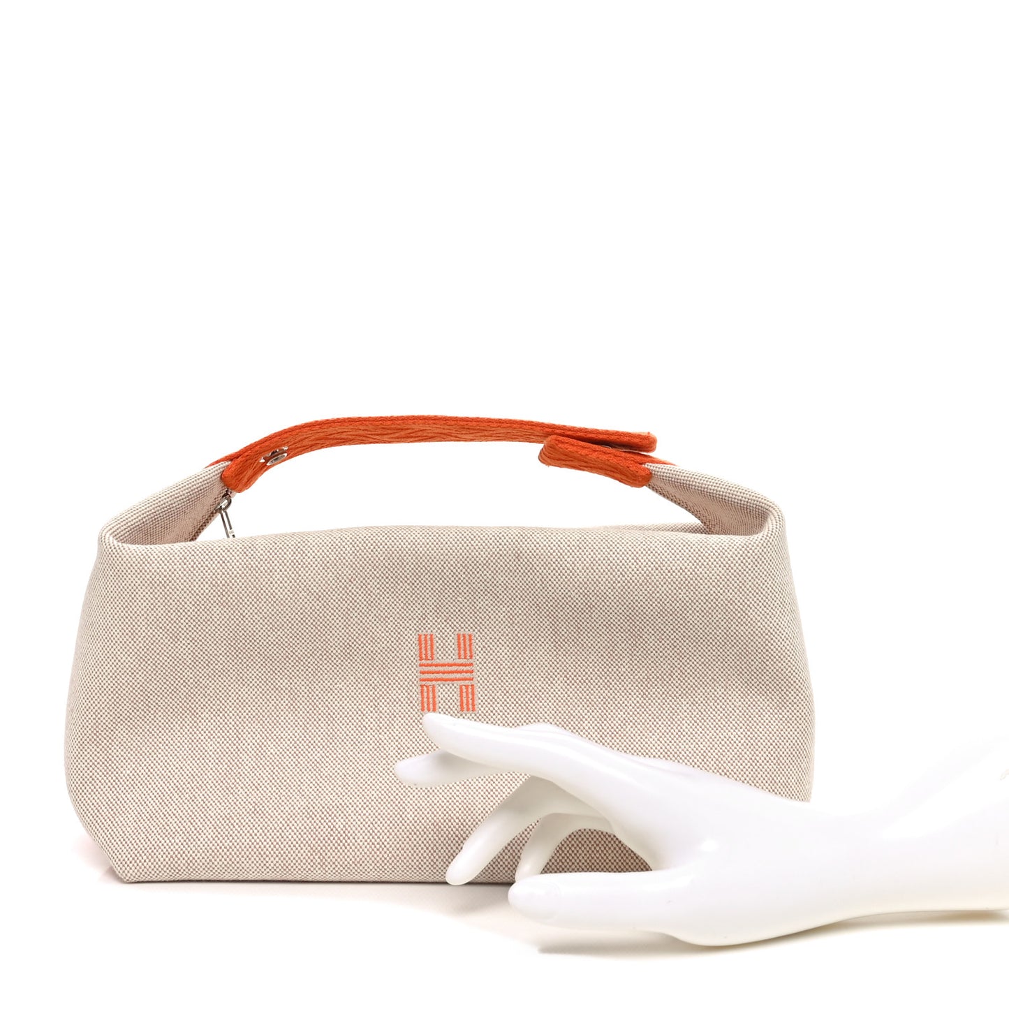 Canvas Large Bride-A-Brac Pouch Natural Orange