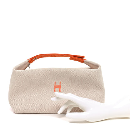 Hermes Canvas Large Bride-A-Brac Pouch Natural Orange 2 of 9