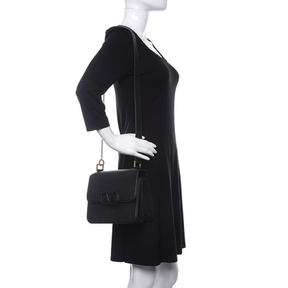 Valentino Garavani Grainy Calfskin Large VSling Shoulder Bag Black 2 of 10