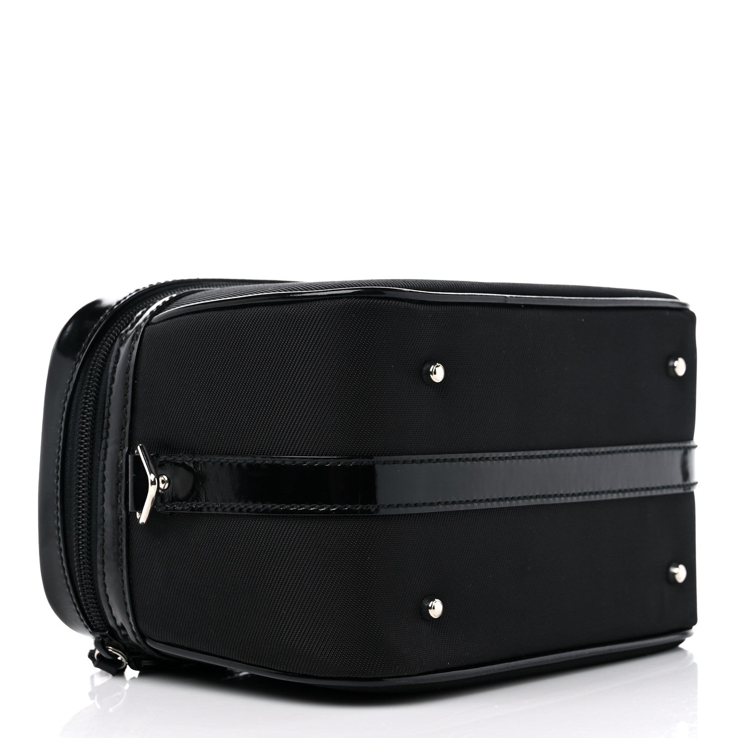 Gucci Canvas Patent Calfskin Bamboo Cosmetic Case Black 5 of 13