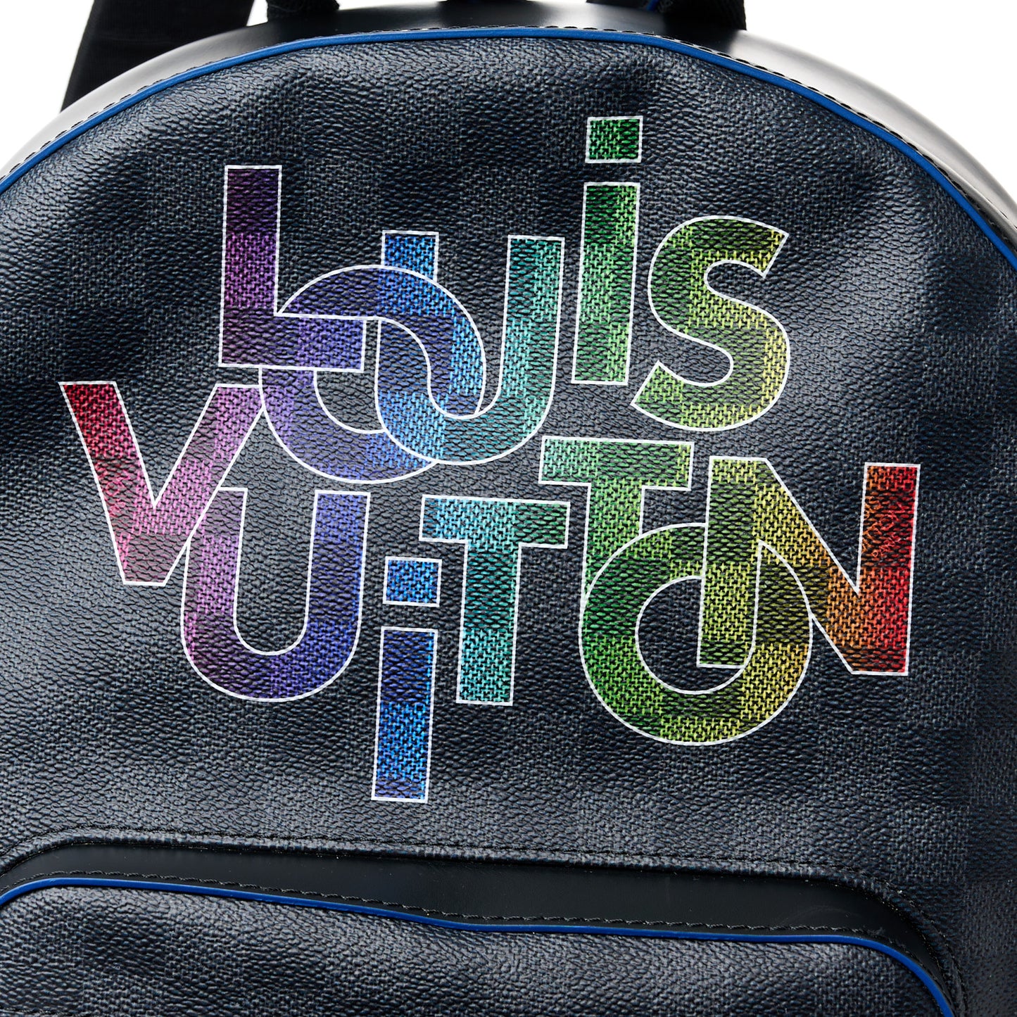 Damier Graphite Logo Josh Backpack Blue Multicolor