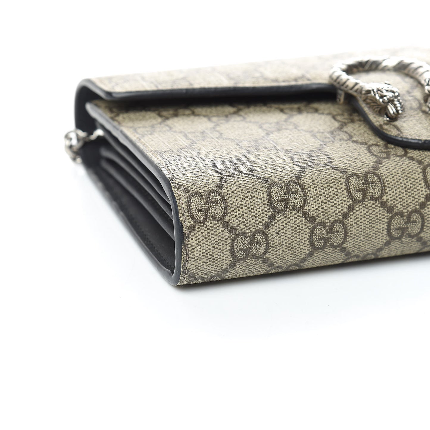 GG Supreme Monogram Mini Dionysus Chain Wallet Beige Black