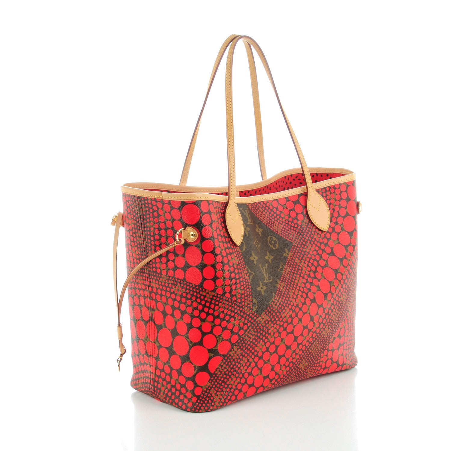 Louis Vuitton Monogram Kusama Waves Neverfull MM Red 3 of 7