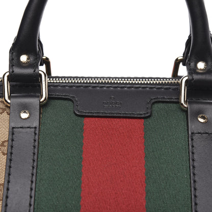 Gucci Monogram Vintage Web Medium Boston Black 10 of 10