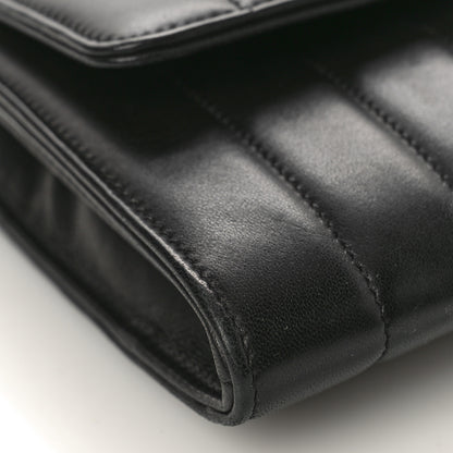 Saint Laurent Lambskin Matelasse Monogram Vicky Chain Wallet Black 7 of 9