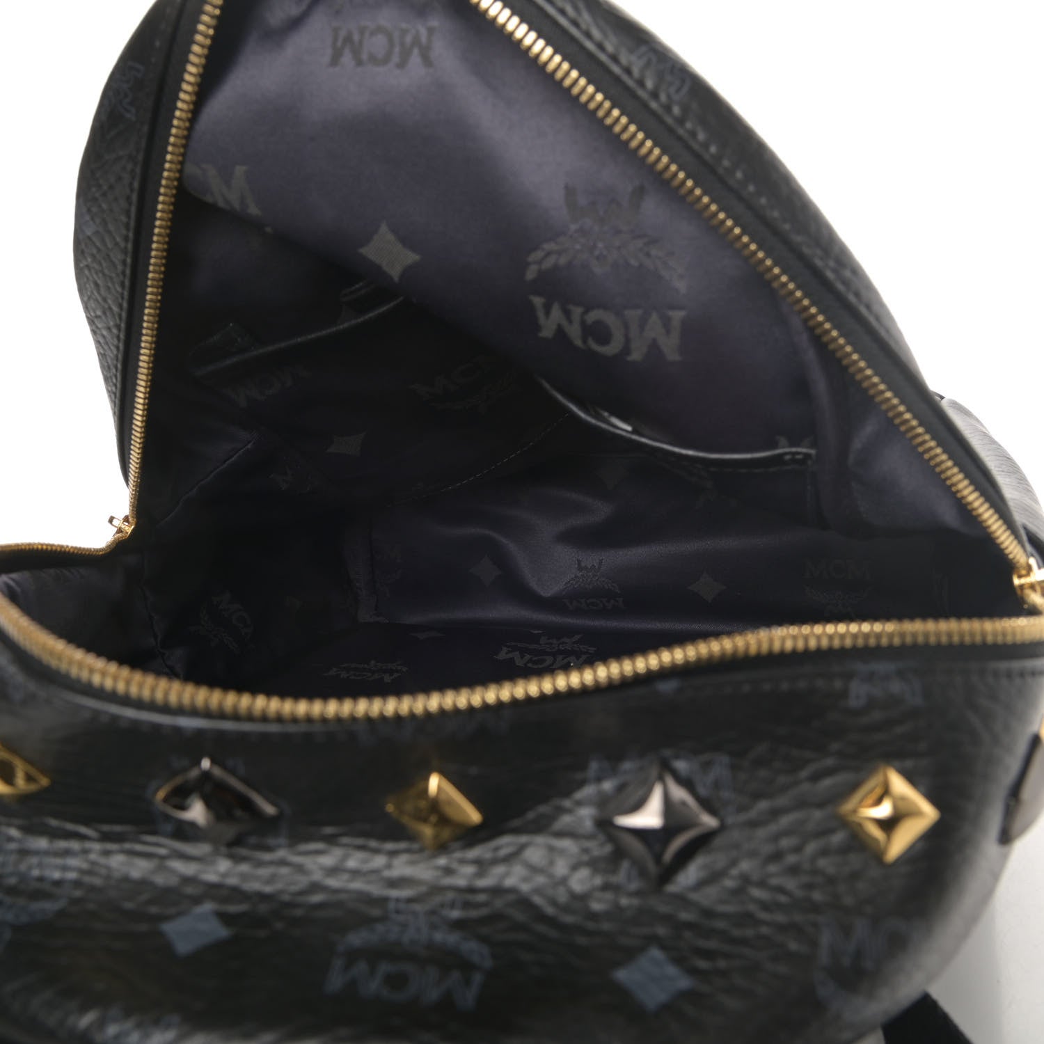 MCM Visetos Studded Small Stark M Backpack Black 4 of 4