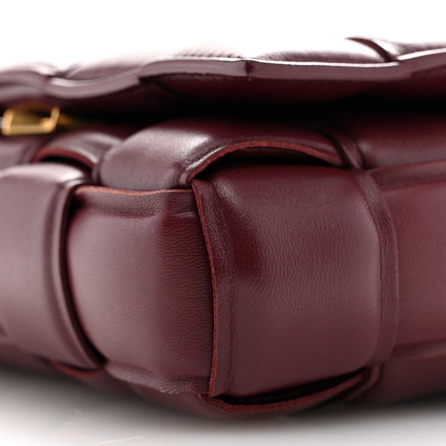 Nappa Maxi Intreccio Small Padded Cassette Crossbody Bag Barolo