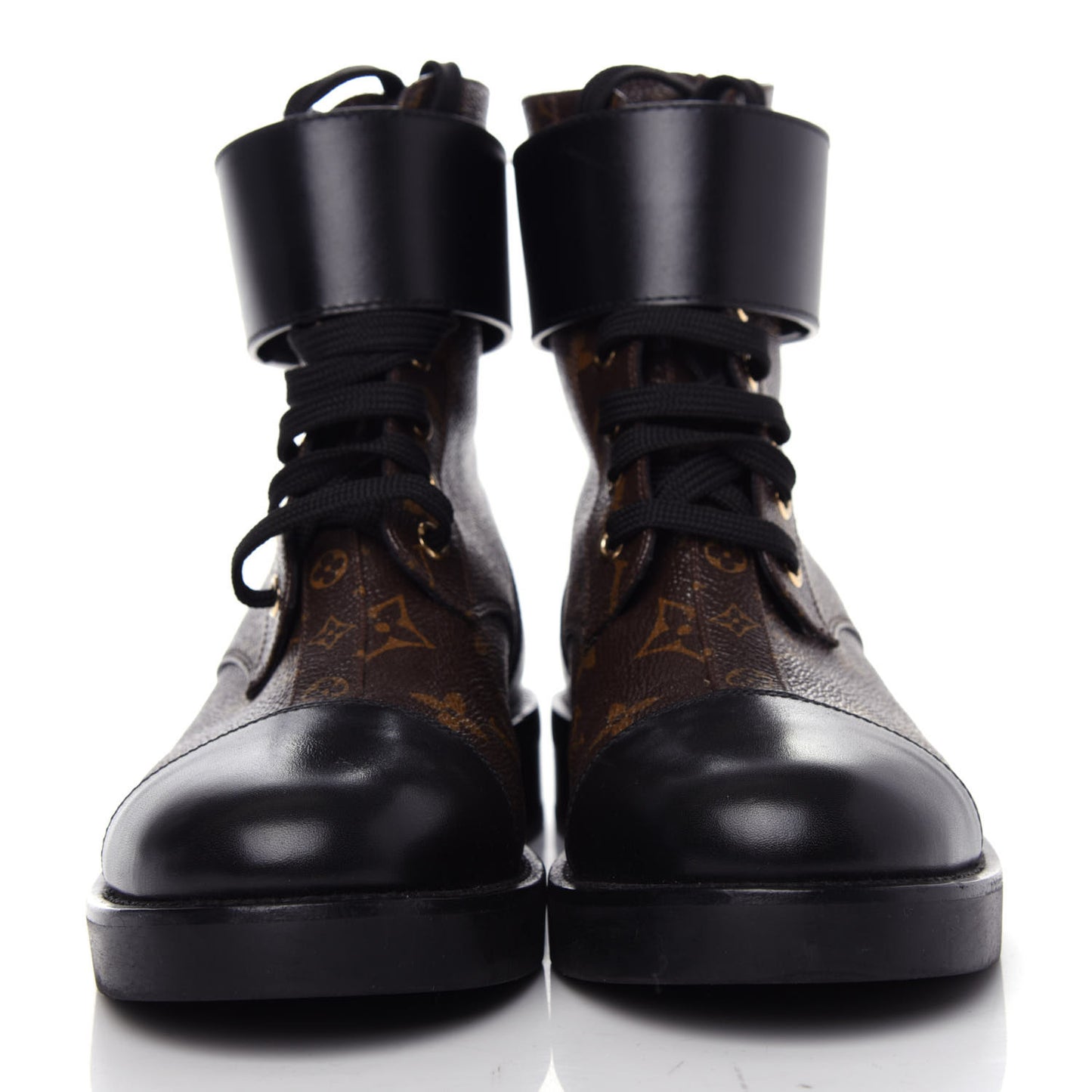 Calfskin Monogram Wonderland Flat Ranger Boots 37 Black