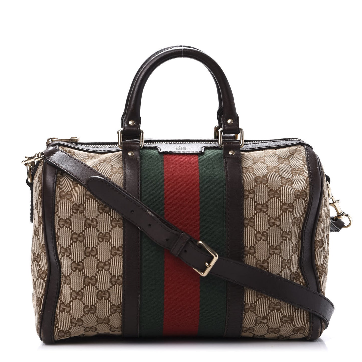 Monogram Vintage Web Medium Boston Dark Brown