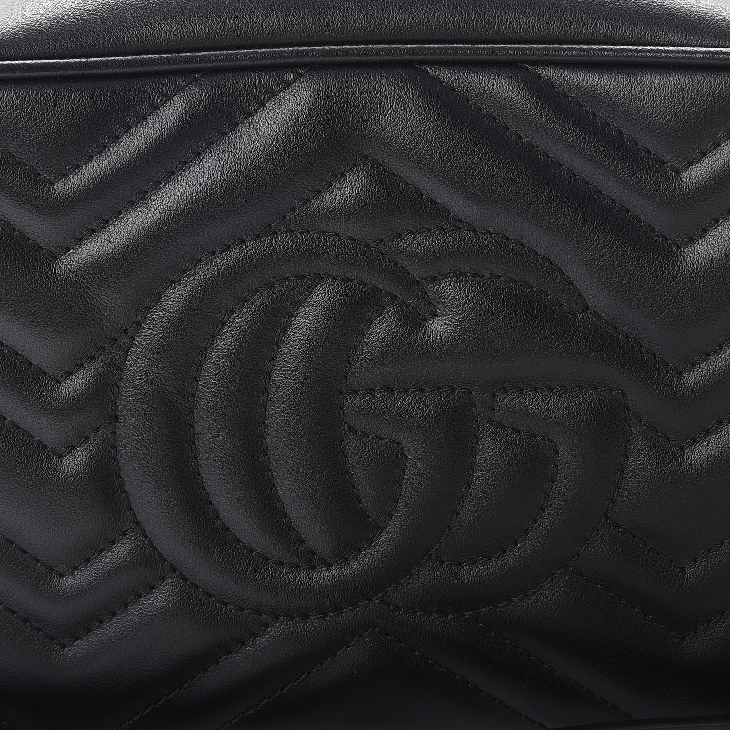 Gucci Calfskin Matelasse Small GG Marmont Chain Shoulder Bag Black 8 of 9